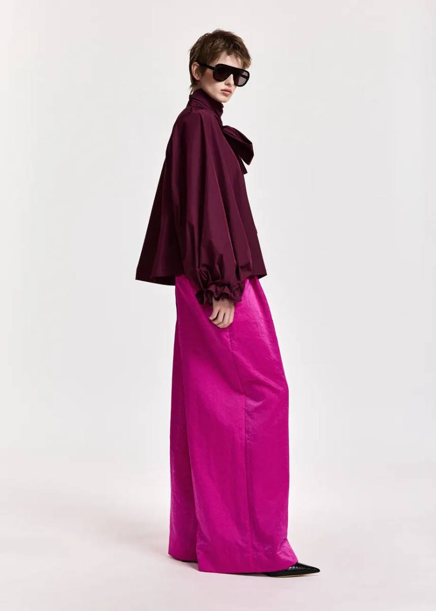 Keily pussy bow tie top wine not Essentiel - Afbeelding 5