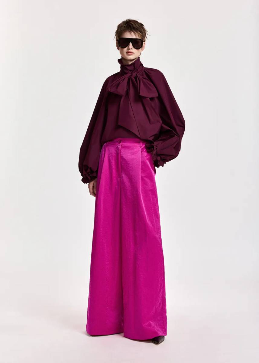 Keily pussy bow tie top wine not Essentiel - Afbeelding 4