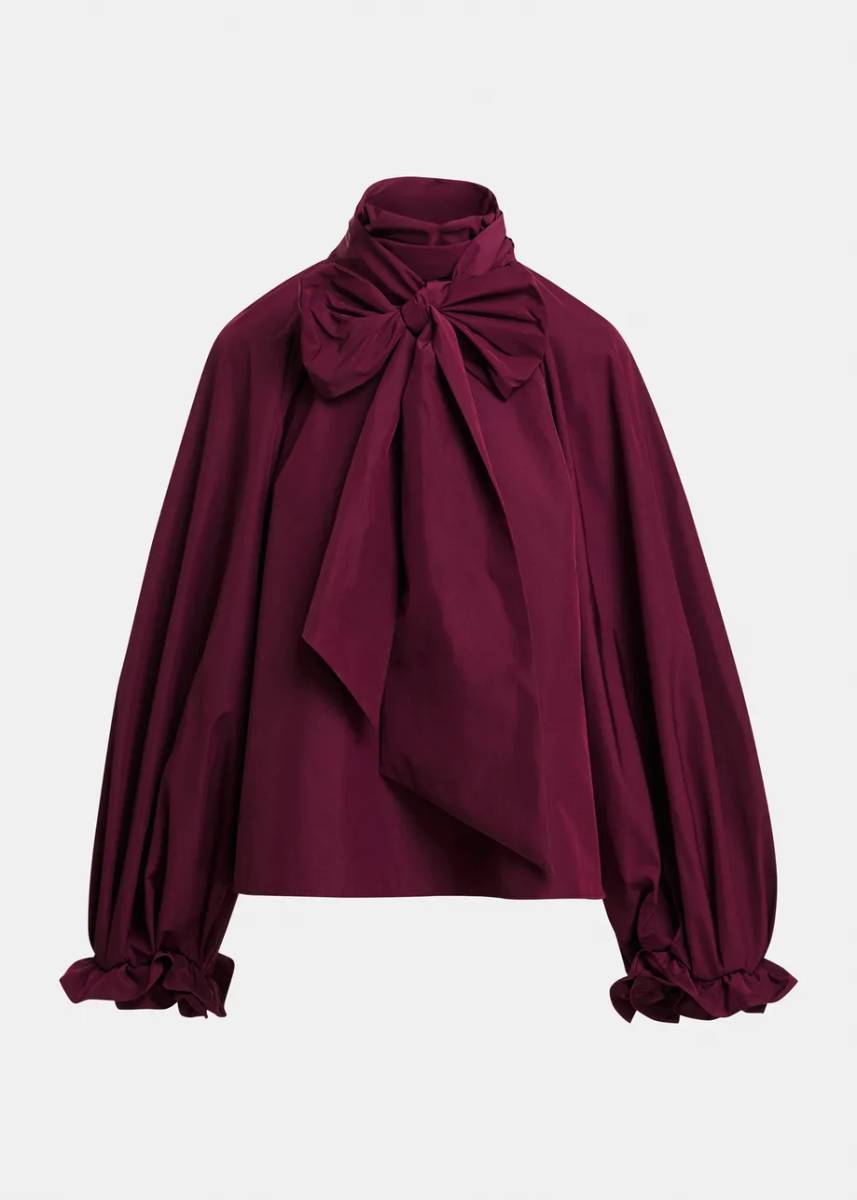 Keily pussy bow tie top wine not Essentiel - Afbeelding 7