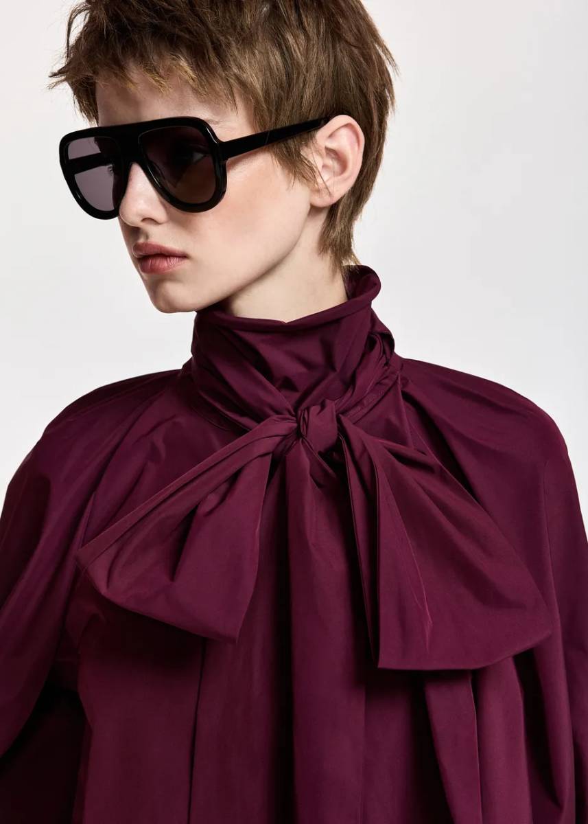 Keily pussy bow tie top wine not Essentiel - Afbeelding 2