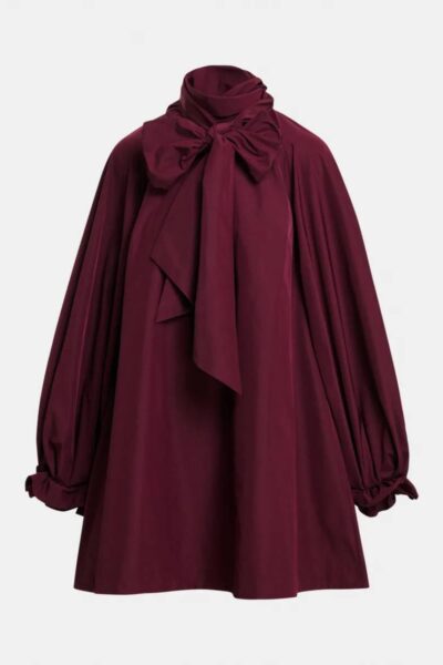 Khai pussy bow tie minidress wine not Essentiel