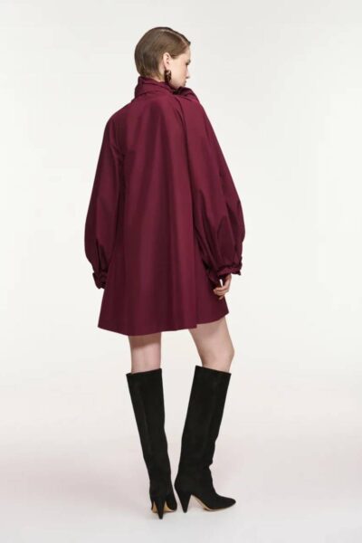 Khai pussy bow tie minidress wine not Essentiel