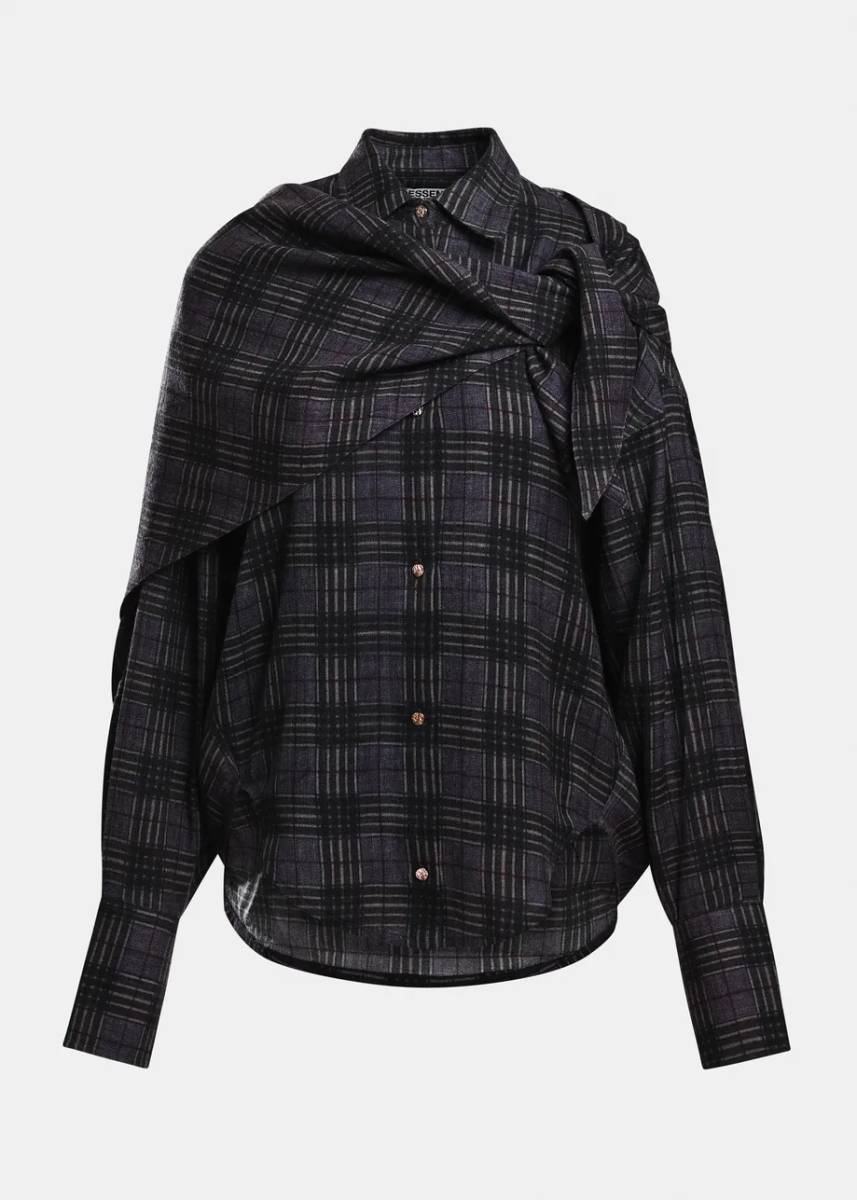 Kiss oversized shirt w/scarf C2 green Essentiel - Afbeelding 5