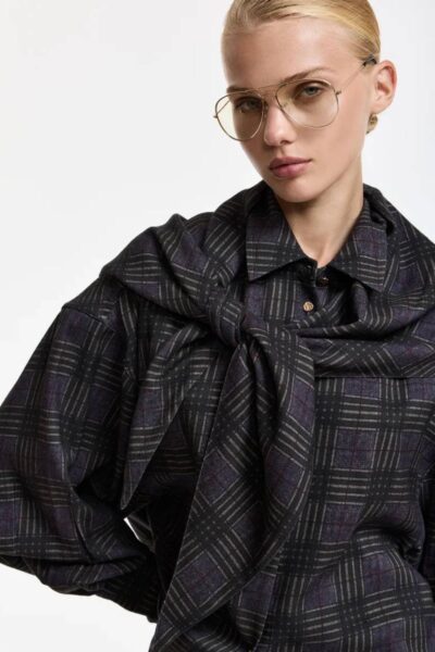 Kiss oversized shirt w/scarf C2 green Essentiel
