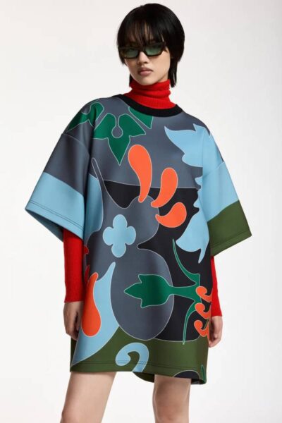 Klassic placed print dress C2 dusty Essentiel