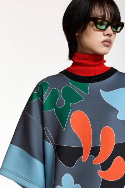 Klassic placed print dress C2 dusty Essentiel