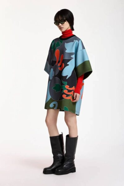 Klassic placed print dress C2 dusty Essentiel