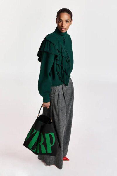 Kodi cardigan with frills forest whisper Essentiel
