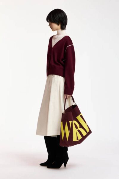Koli bicolor knit pullover C1 wine not Essentiel