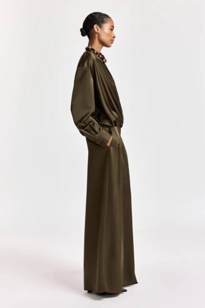 Katerina wide leg pants dusty green Essentiel