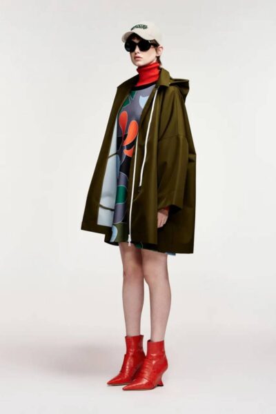 Krimson oversized rain coat dusty green Essentiel