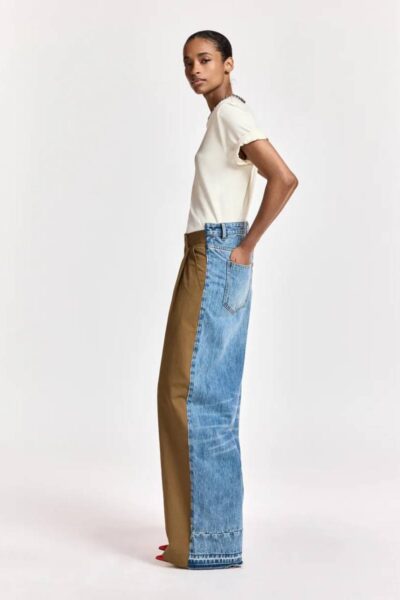 Krisp fabric mix jeans C1 camel club Essentiel