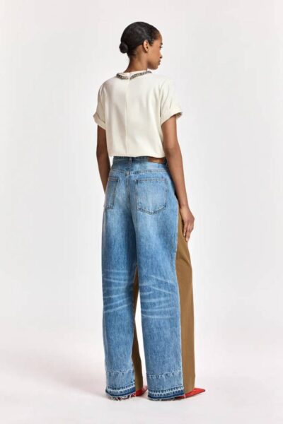 Krisp fabric mix jeans C1 camel club Essentiel