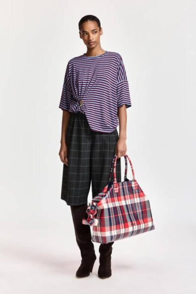 Kriss striped t-shirt w-brooch C2 wine Essentiel