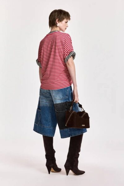 Kriss striped t-shirt w-brooch C4 fire Essentiel