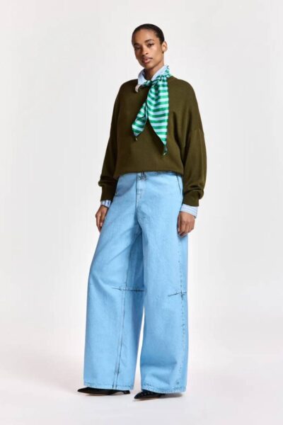 Kurtis pullover with scarf khaki mission Essentiel