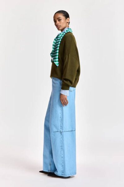 Kurtis pullover with scarf khaki mission Essentiel