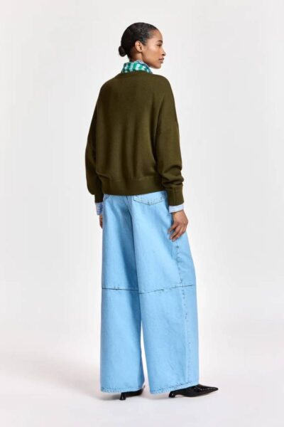 Kurtis pullover with scarf khaki mission Essentiel