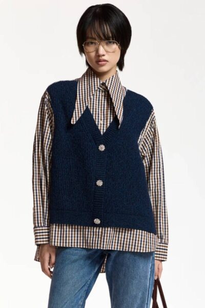 Kute fabric mix shirt C2 kiwi queen Essentiel