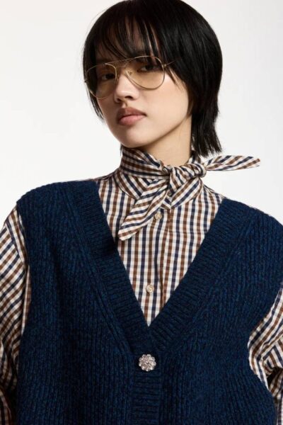 Kute fabric mix shirt C2 kiwi queen Essentiel