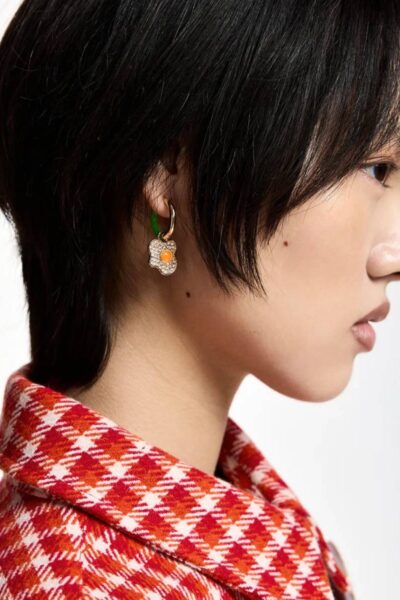 Kyril earrings with charms C1 green Essentiel