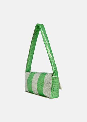 Findo striped bag C1 green lizard Essentiel