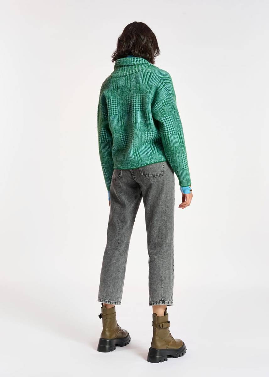 Check knitted jacket Combo2 june bug Essentiel