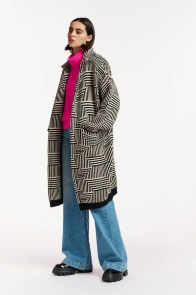 Efitti jaquard knitted coat C1 black Essentiel