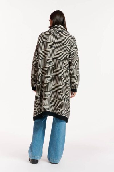 Efitti jaquard knitted coat C1 black Essentiel