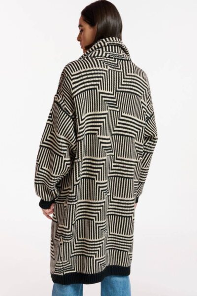 Efitti jaquard knitted coat C1 black Essentiel