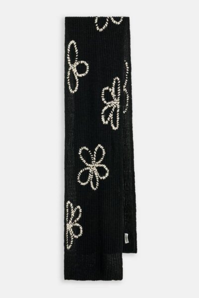 Eflorale embroidered scarf C1 black Essentiel