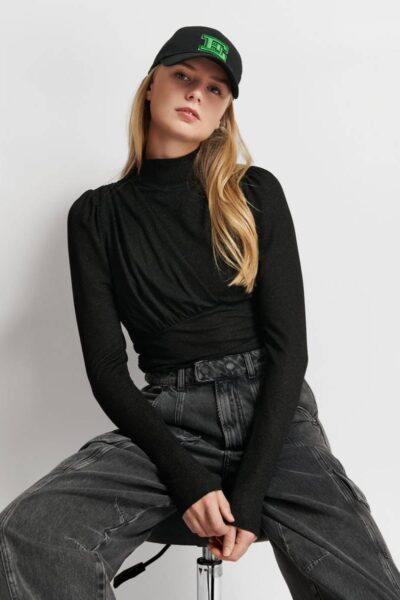 Espar shiny jersey top black Essentiel