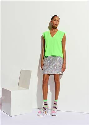 Falling sleeveless top green lizard Essentiel