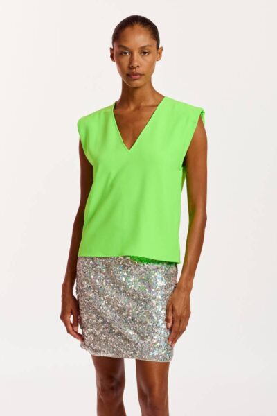 Falling sleeveless top green lizard Essentiel