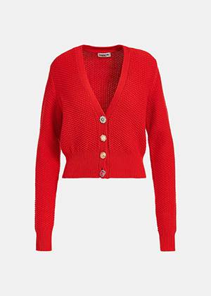 Farah knitted cardigan cherry red Essentiel