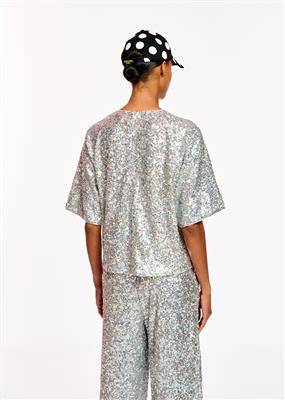 Ferras sequin top silver lining Essentiel