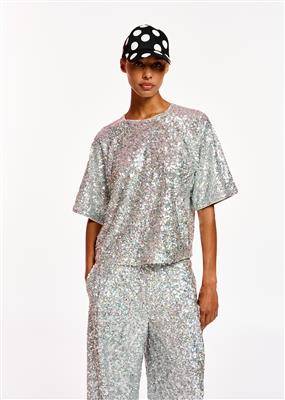 Ferras sequin top silver lining Essentiel