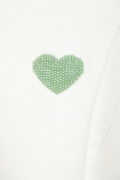 Figeas knitted top with heart off white Essentiel