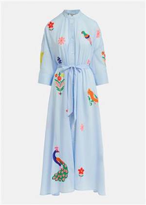 Findia embroidered dress C1 middle blue Essentiel