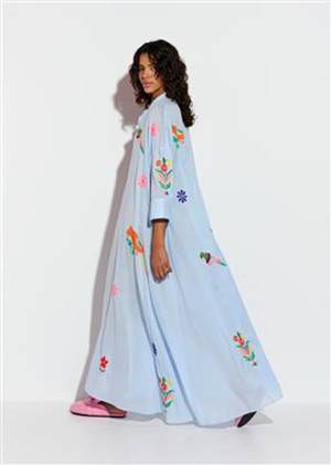 Findia embroidered dress C1 middle blue Essentiel