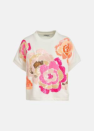 Floraly embroidered sweatshirt off white Essentiel