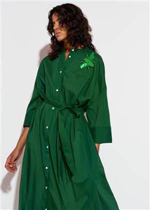 Fongdrink oversized maxidress dark green Essentiel