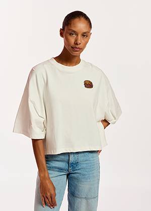 Fuente embroidered t-shirt C1 off white Essentiel