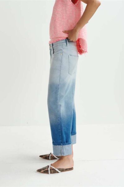 Habille dip dye jeans aqua blue Essentiel