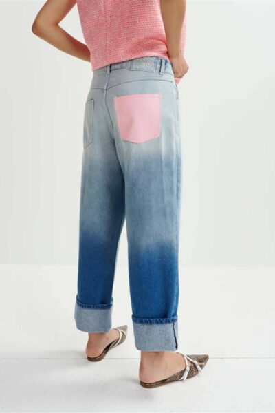 Habille dip dye jeans aqua blue Essentiel