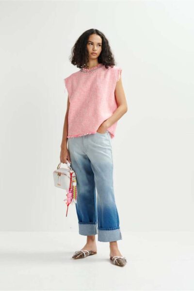 Habille dip dye jeans aqua blue Essentiel