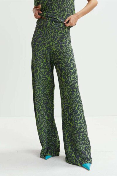 Halready lurex jaquard pants C2 green Essentiel