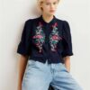 Heartfelt embellished shirt dark sapphir Essentiel