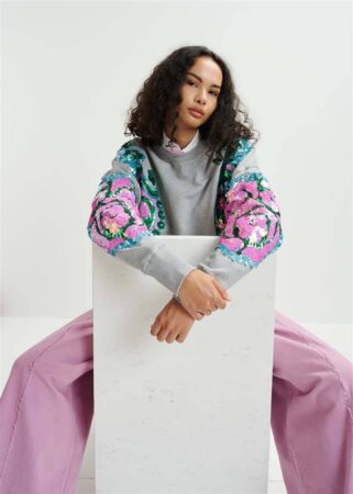 Hecrazy embroidered sweatshirt C1 nimbus Essentiel