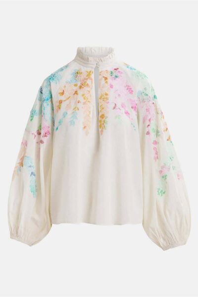 Hitrus appliqued detail top off white Essentiel